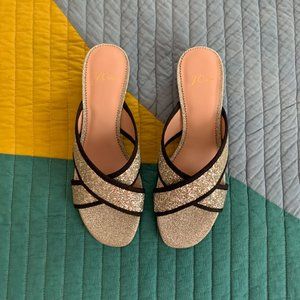 J. Crew Florence glitter sandals - never worn